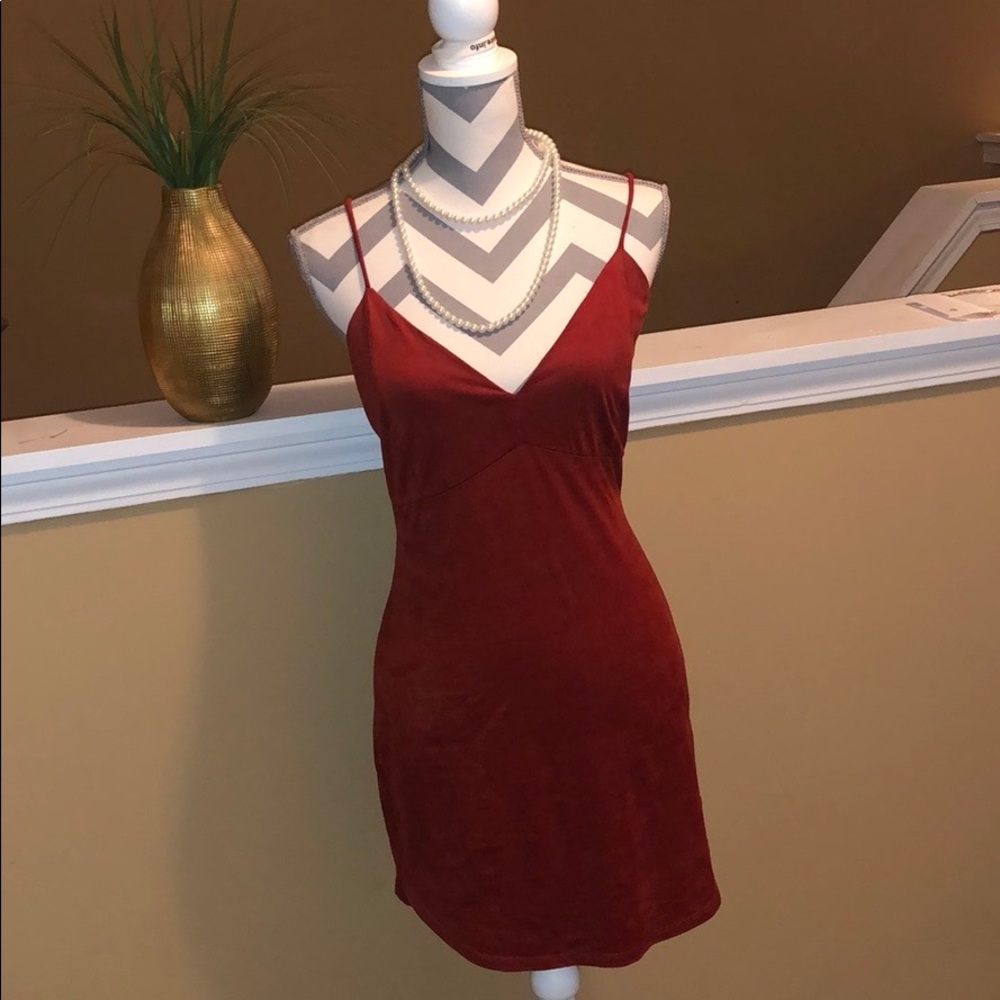 Burnt Orange Light Suede Dress